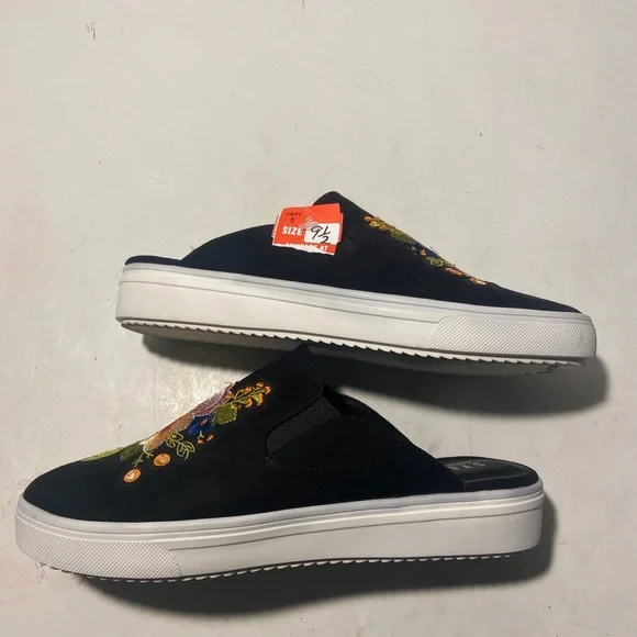 Steven natural comfort black floral fabric slide ons 9.5 NWT - Picture 4 of 6